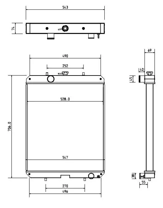 Radiator For Kubota Kx080-3 1