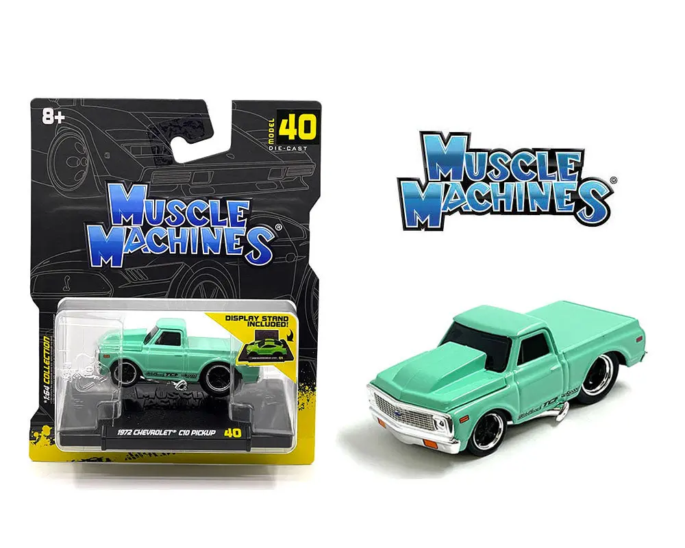 Muscle Machines 1:64 1972 Chevrolet C10 Pickup – Green 1