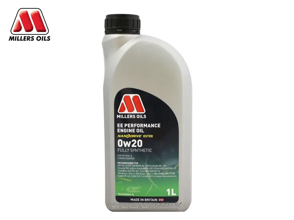 Millers - Ee Performance Fully Synthetic Engine Oil With Nano Tec - 0W20 - Api Sp - Ilsac Gf-6A - 1 Litre 1