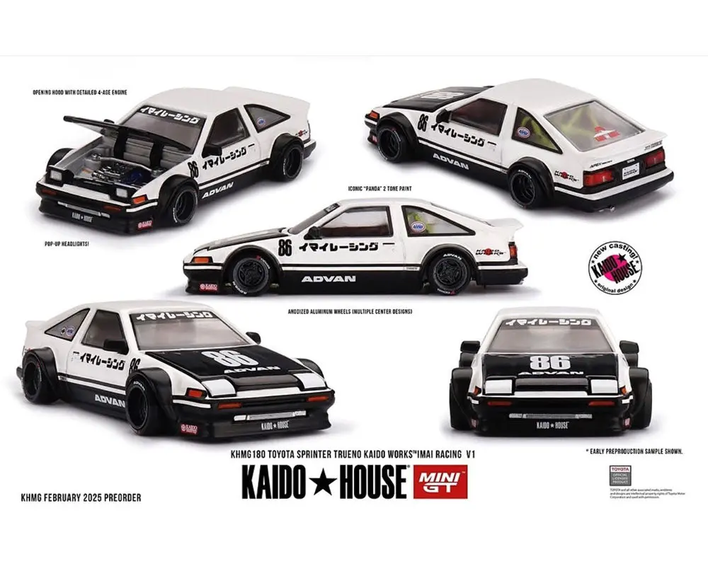(Preorder) Kaido House X Mini Gt 1:64 Toyota Ae86 Sprinter Trueno Kaido Street V1- White 1