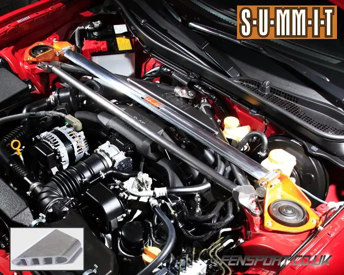 Summit Front Strut Tower Brace - Polished - 2 Point With Brake Stopper - Gt86 & Brz 1