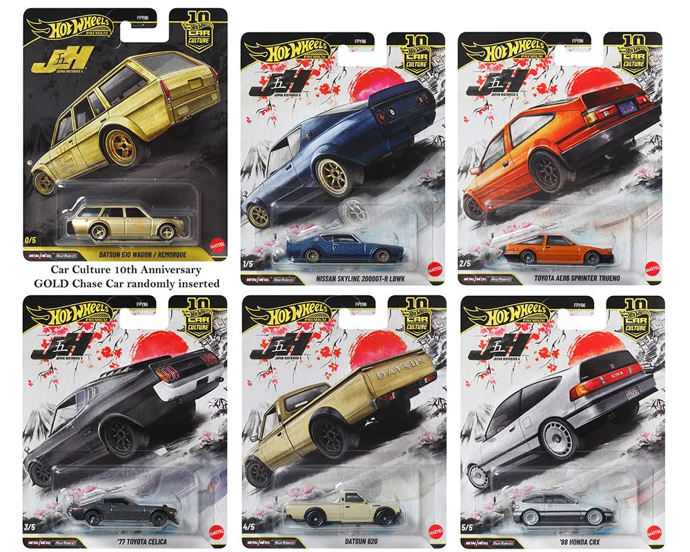 Hot Wheels 1:64 Car Culture 10Th Anniversary 2026 P Case – Japan Historics 10 Piece Sealed Case *Please Read Description* 1