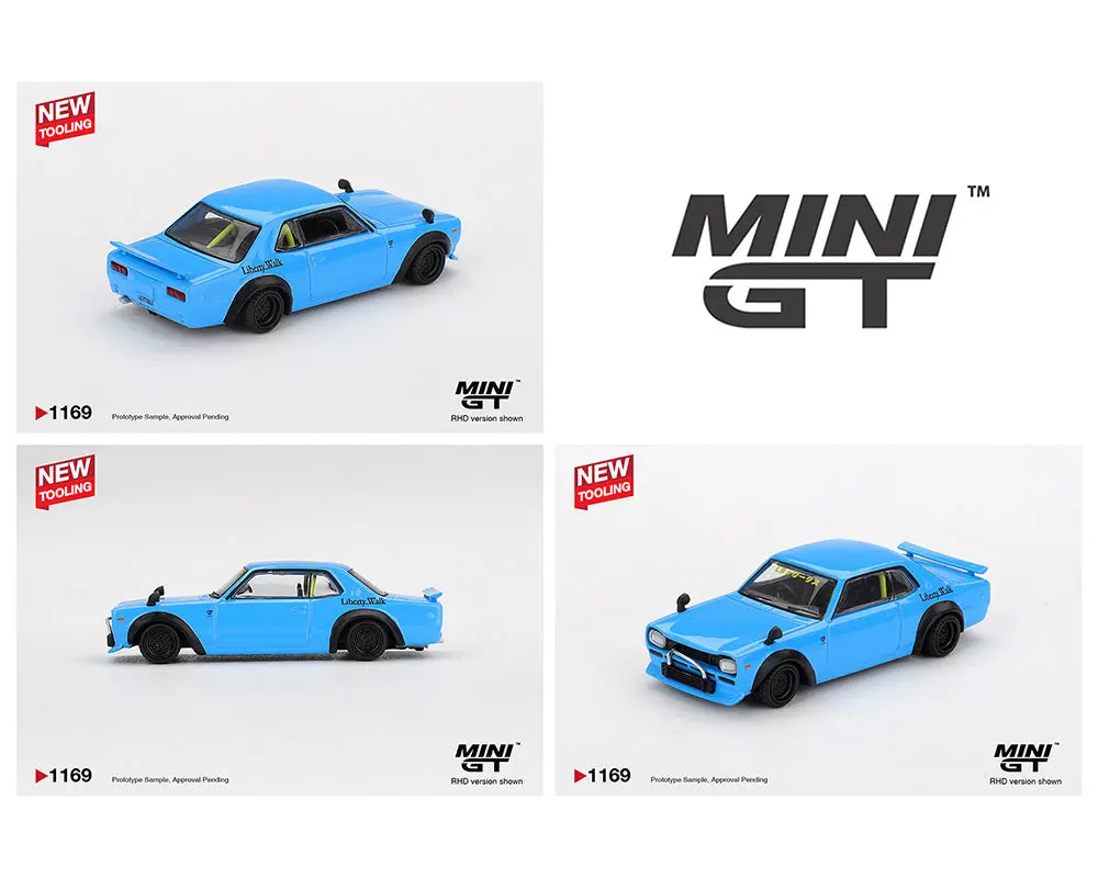 (Preorder) Mini Gt 1:64 Nissan Lb★Works Hakosuka – Baby Blue 1