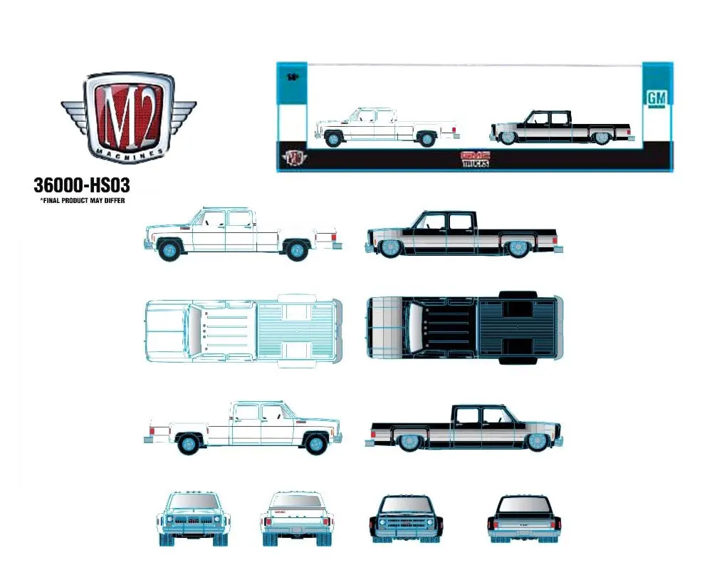 M2 Machines 1:64 1973 Gmc Sierra 3500 & 1976 Gmc 1
