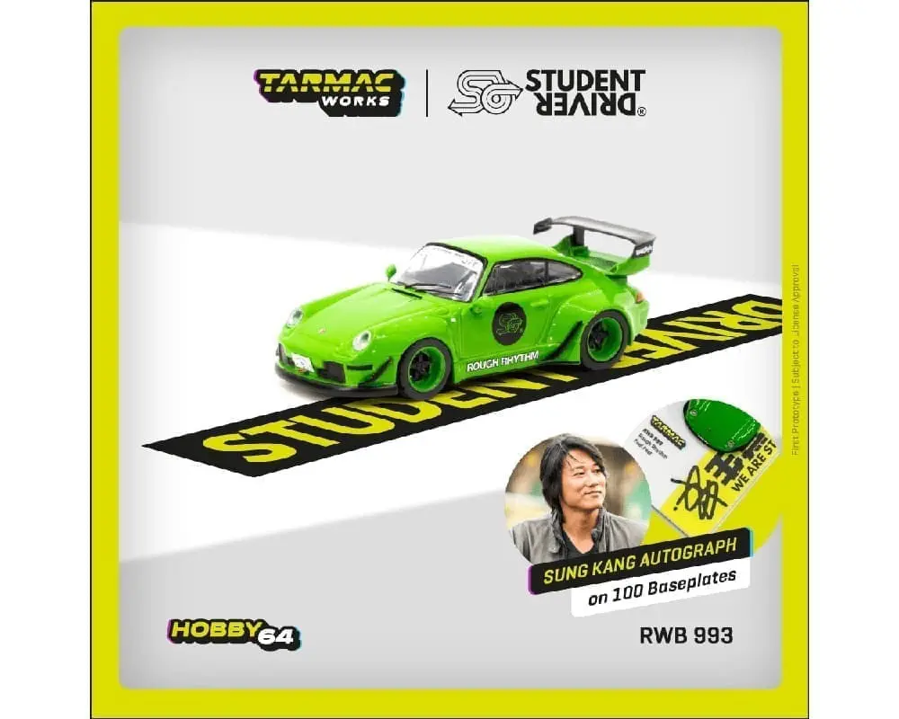 Tarmac Works 1:64 Rwb 993 Rough Rhythm Fuel Fest Student Driver – Green – Hobby64 1