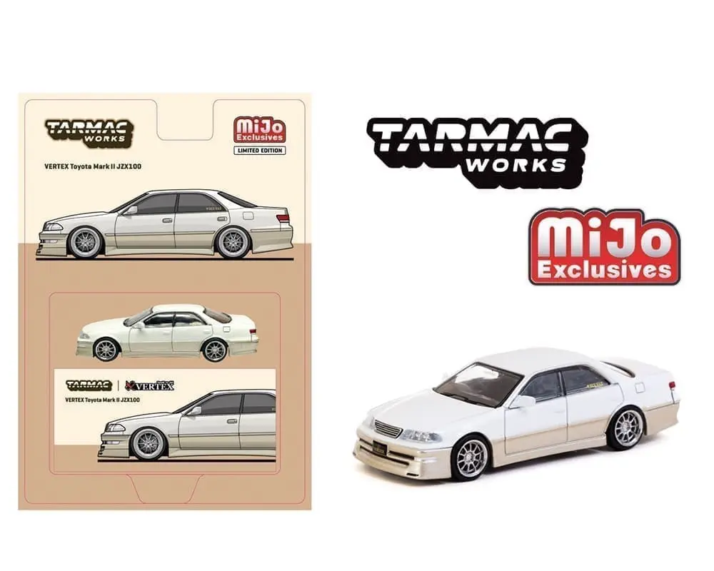 Tarmac Works 1:64 Vertex Toyota Mark Ii Jzx100 – White Metallic – Lamley Special – Global64 – Mijo Exclusives 1