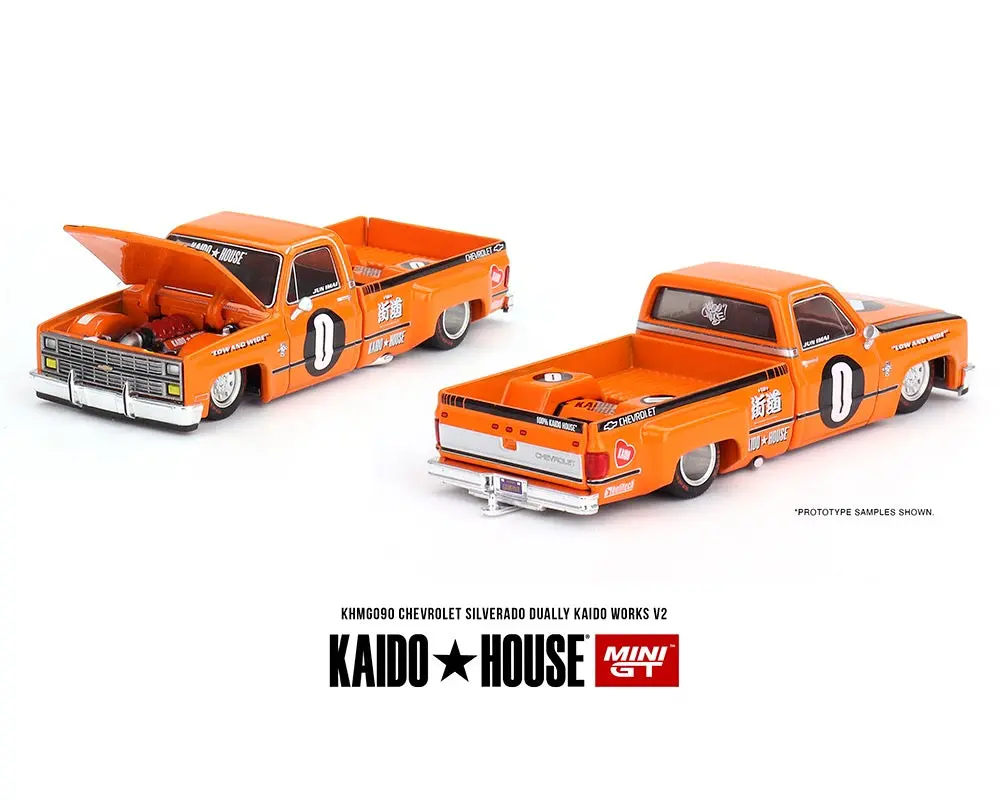 Kaido House X Mini Gt 1:64 Chevrolet Silverado Dually Kaido Works V2 – Orange 1