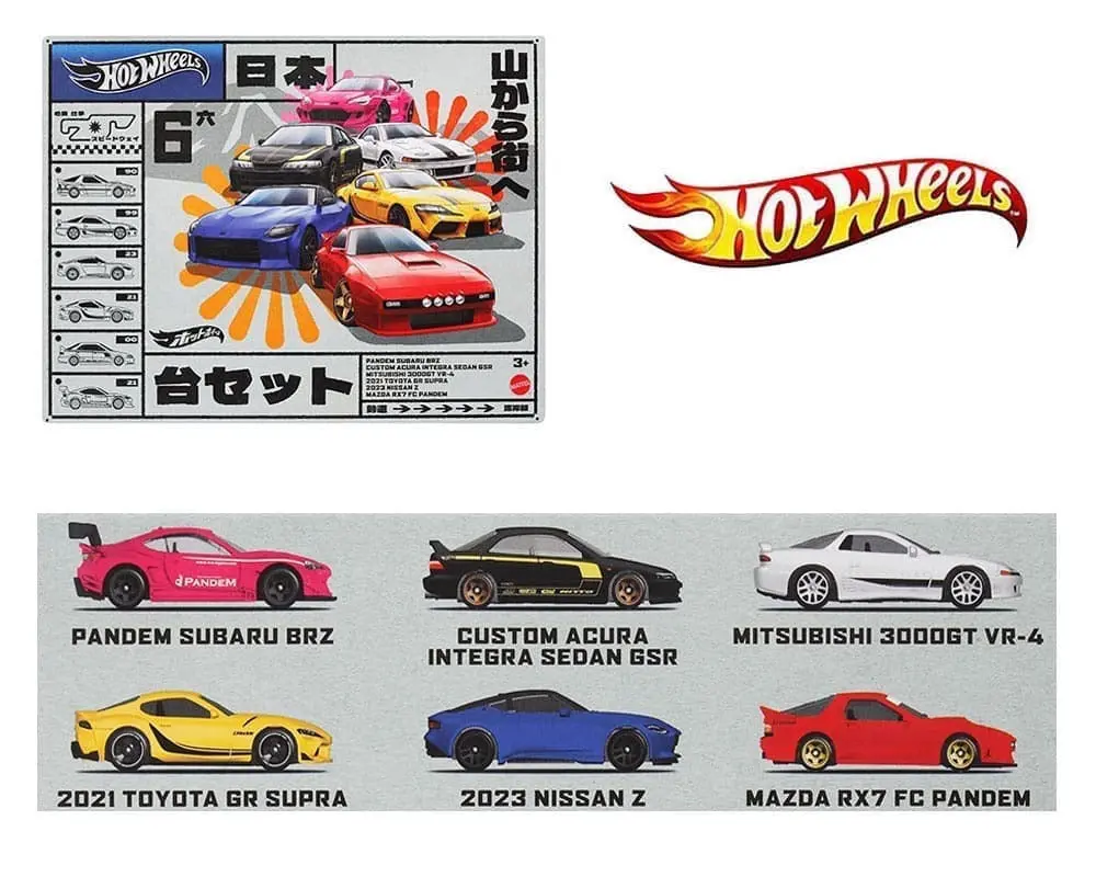 Hot Wheels 1:64 Japan Street Theme Multipack 6-Car Set 1