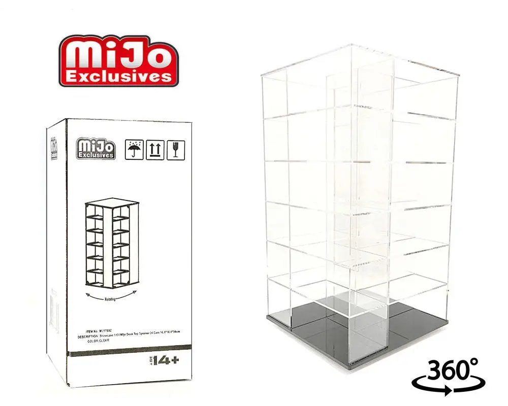 Showcase 1:64 Large 24-Car Display Desk Top Spinner (8″X 8″X16.5″) – Mijo Exclusives 1