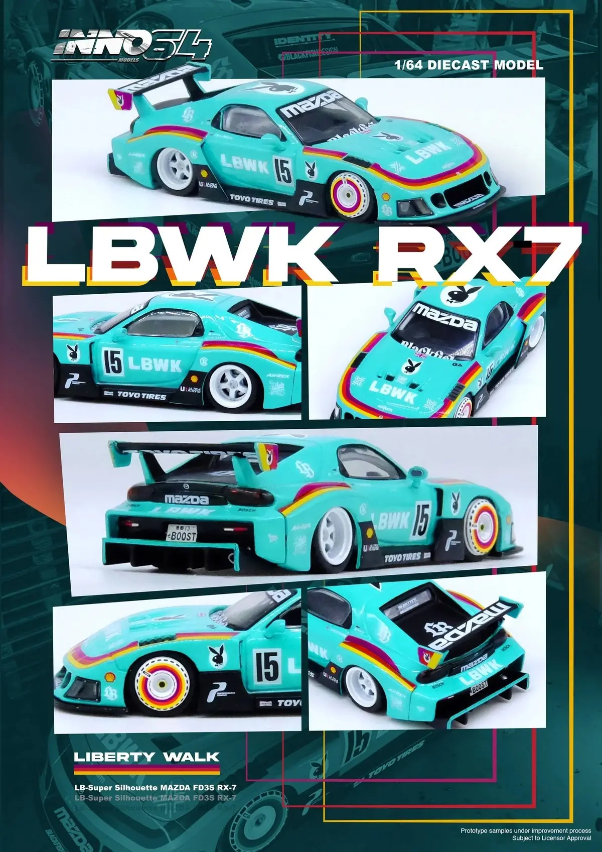 Inno64 1:64 Lbwk Rx7 (Fd3s) Lb-Super Silhouette Beijing Exclusive 1
