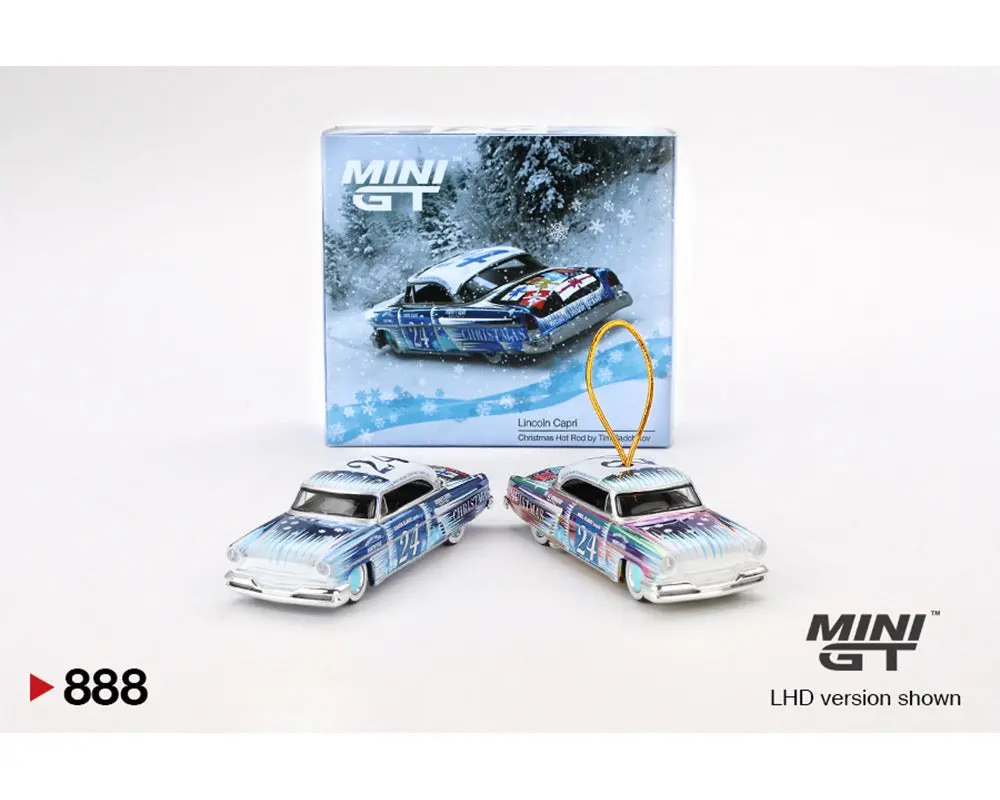 Mini Gt 1:64 Lincoln Capri Christmas Hot Rod Set By Tim Sadchikov 2024 Christmas Edition Limited 9,999 Set 1