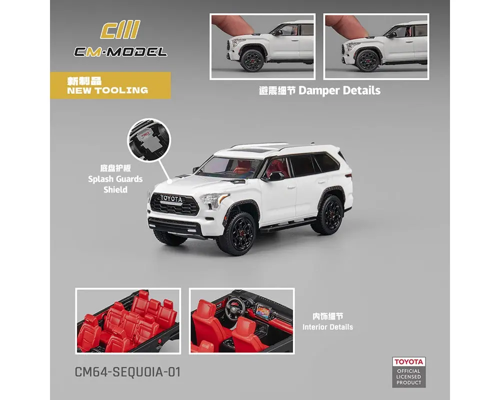 (Preorder) Cm Model 1:64 Toyota Sequoia Trd Pro 2024 – White – Limited Edition 1