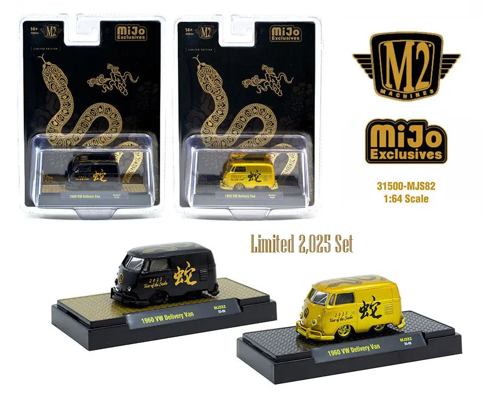 M2 Machines 1:64 1960 Volkswagen Delivery Van “2025 Year Of The Snake” Limited Edition 2,025 Pieces Each – Mijo Exclusives 1