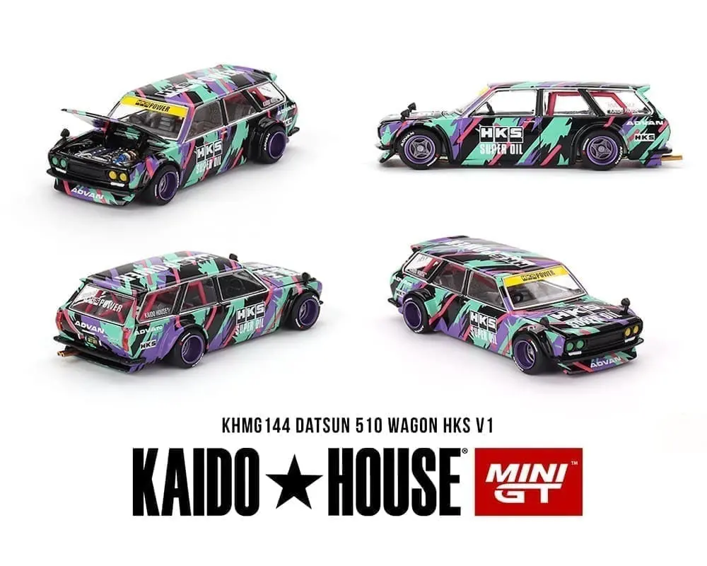 Kaido House X Mini Gt 1:64 Datsun Kaido 510 Wagon Hks V1 – Oil Splash Pattern 1