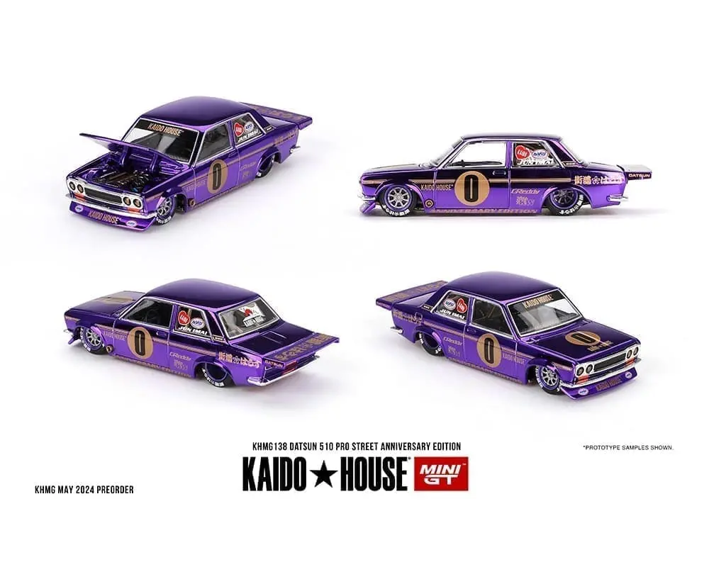 Kaido House X Mini Gt 1:64 Datsun 510 Pro Street Anniversary Edition – Purple 1