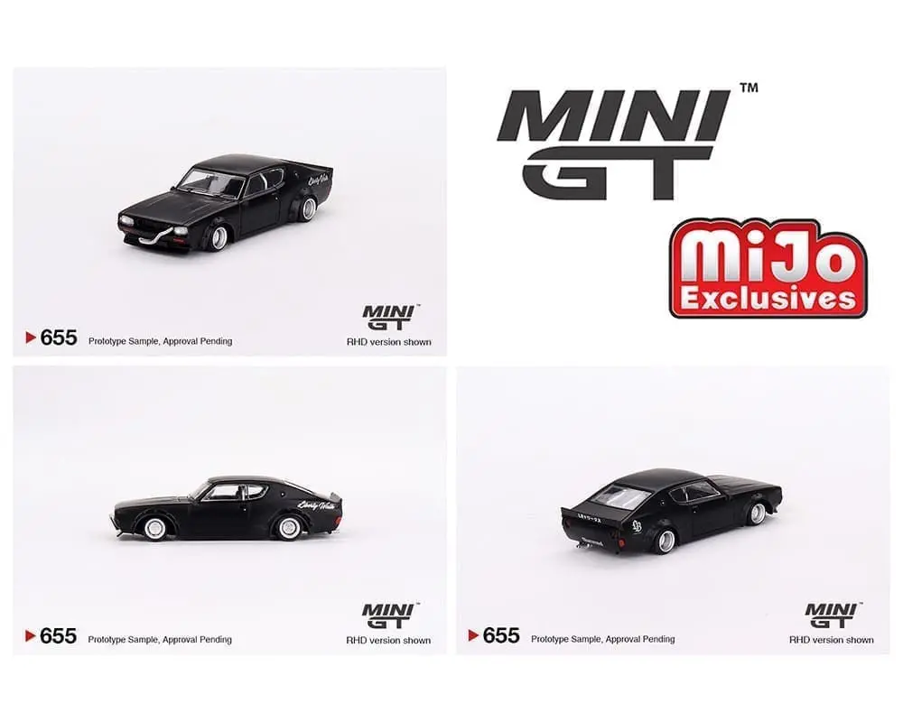 Mini Gt 1:64 Nissan Skyline Kenmeri Liberty Walk – Matt Black – Mijo Exclusives 1