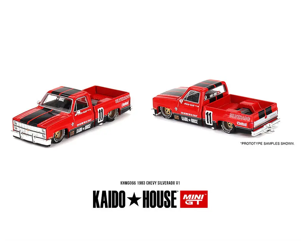 Kaido House X Mini Gt 1:64 Chevrolet Silverado 1983 Kaido V1- Red – Limited Edition 1