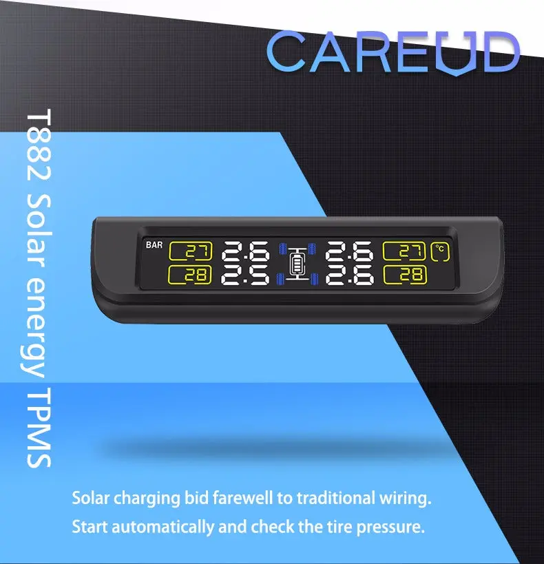 Careud 882 Wireless Solar Powered Tyre Pressure Monitoring System 1