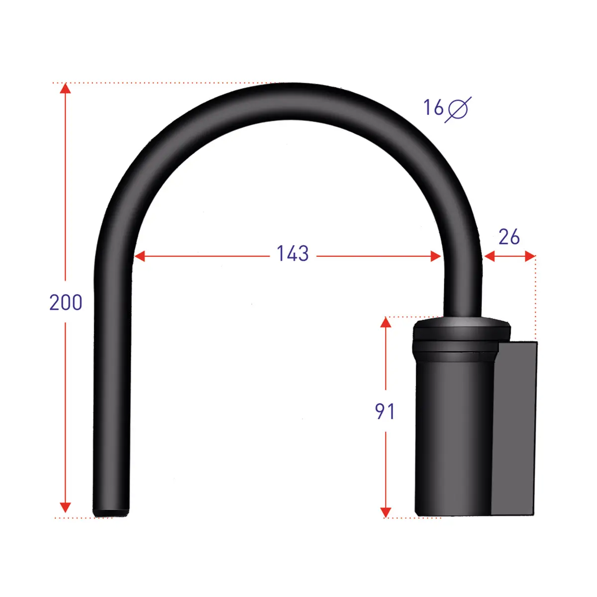 U' Shaped Mirror Arm 1