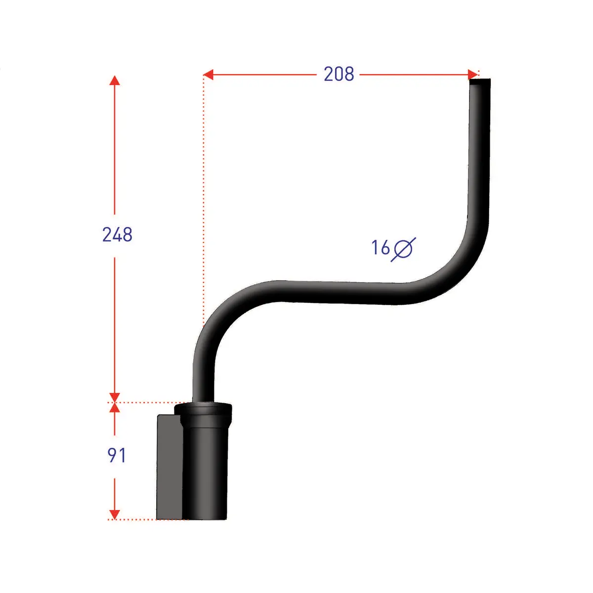 S' Shaped Mirror Arm 1