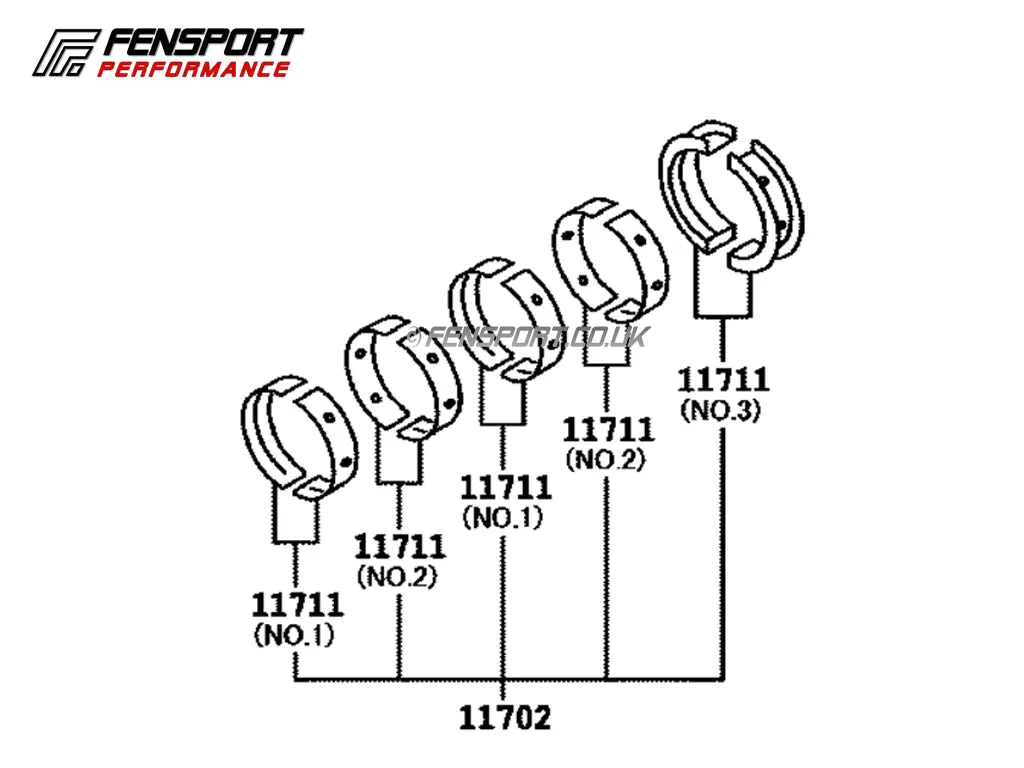 Crankshaft Main Bearing Set - Genuine Toyota - All Sizes - Gt86 & Brz 1