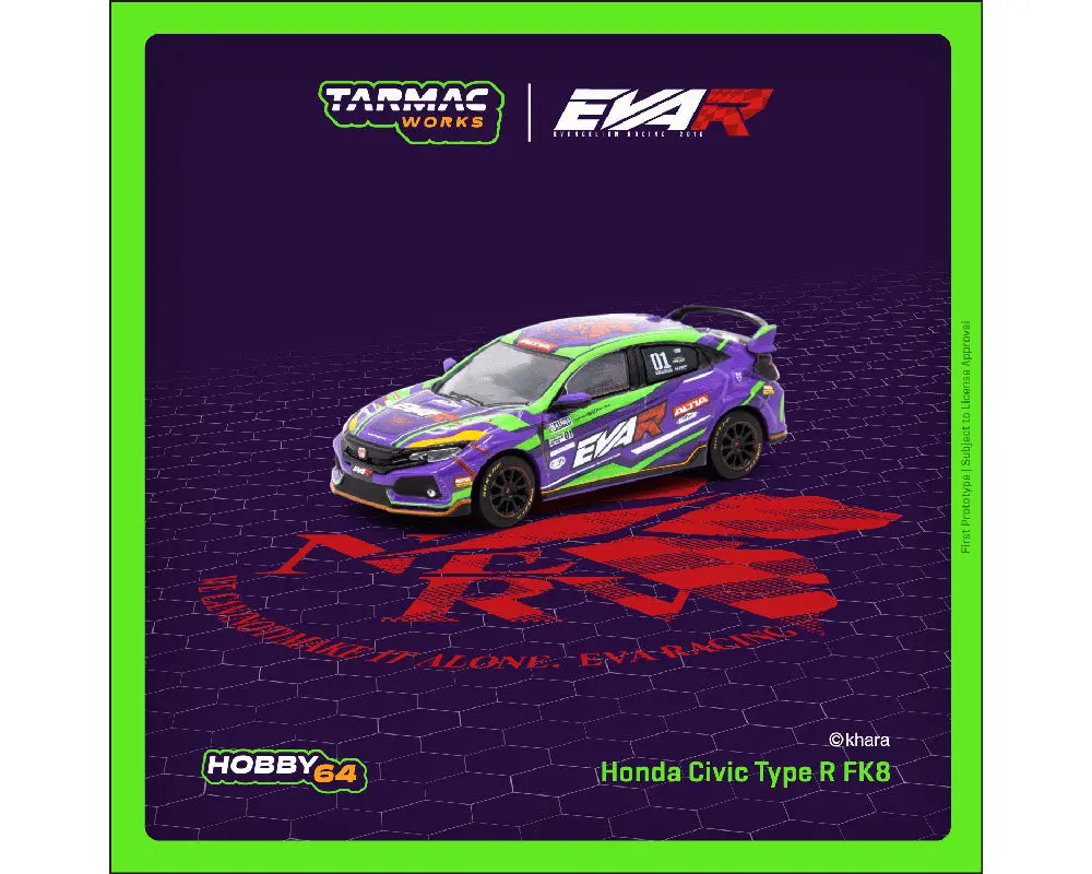 Tarmac Works 1:64 Honda Civic Type-R Fk8 Eva Racing – Purple 1
