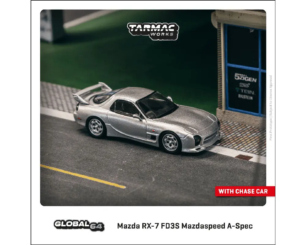 Tarmac Works 1:64 Mazda Rx-7 Fd3s Mazdaspeed A-Spec – Silver Stone Metallic- Global 64 1