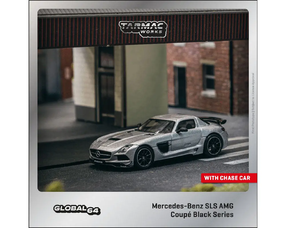 Tarmac Works 1:64 Mercedes-Benz Sls Amg Coupé Black Series – Silver Metallic- Global64 1