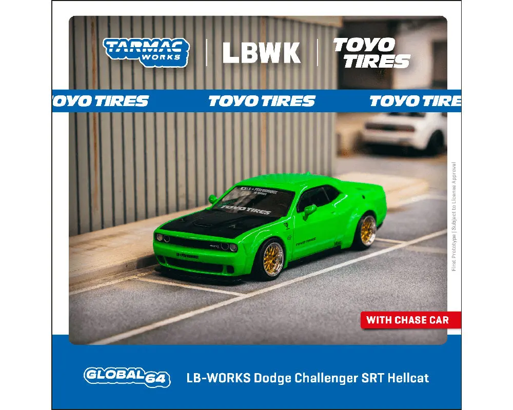 Tarmac Works 1:64 Lb-Works Dodge Challenger Srt Hellcat- Green Metallic – Global64 1