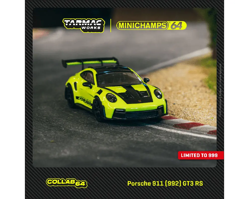 Tarmac Works X Minichamps 1:64 Porsche 911 (992) Gt3 Rs – Acid Green – Limited To 999 Pcs 1