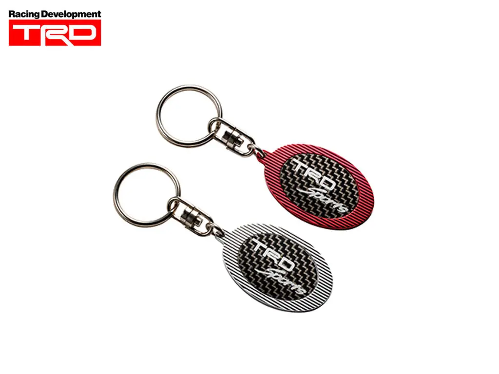 Trd Sports Logo Key Ring Carbon Metal 1