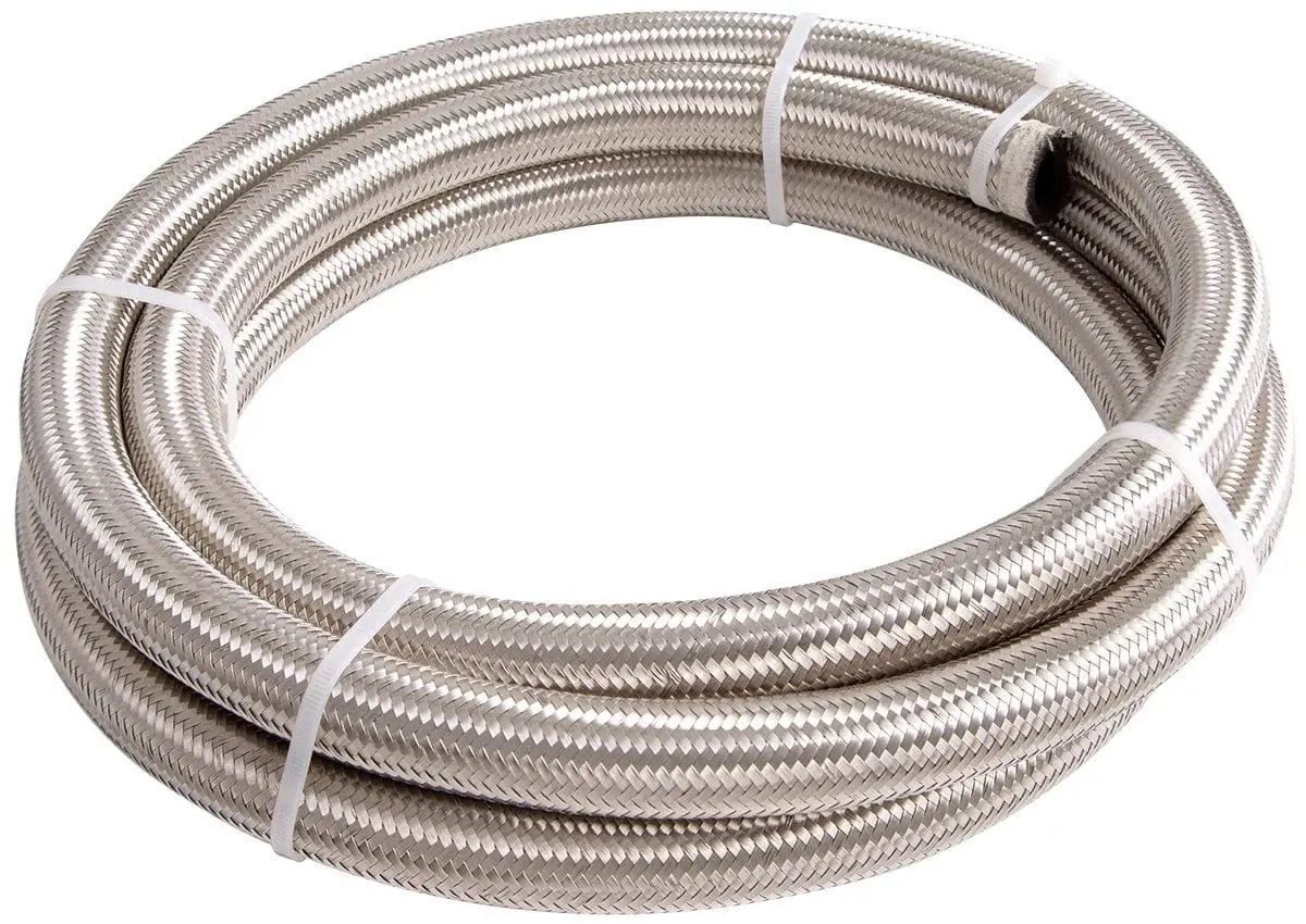 Stainless Steel Braided -4An Hose – Flexible, High-Pressure Fuel Or Brake Line 1