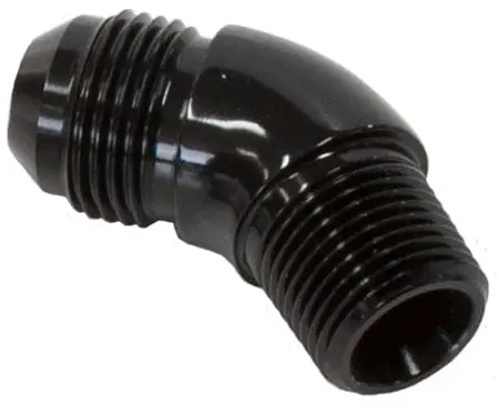 45-Degree Npt To An Full-Flow Adapter – 1/4" Npt To -6An (Af523-06Blk) 1