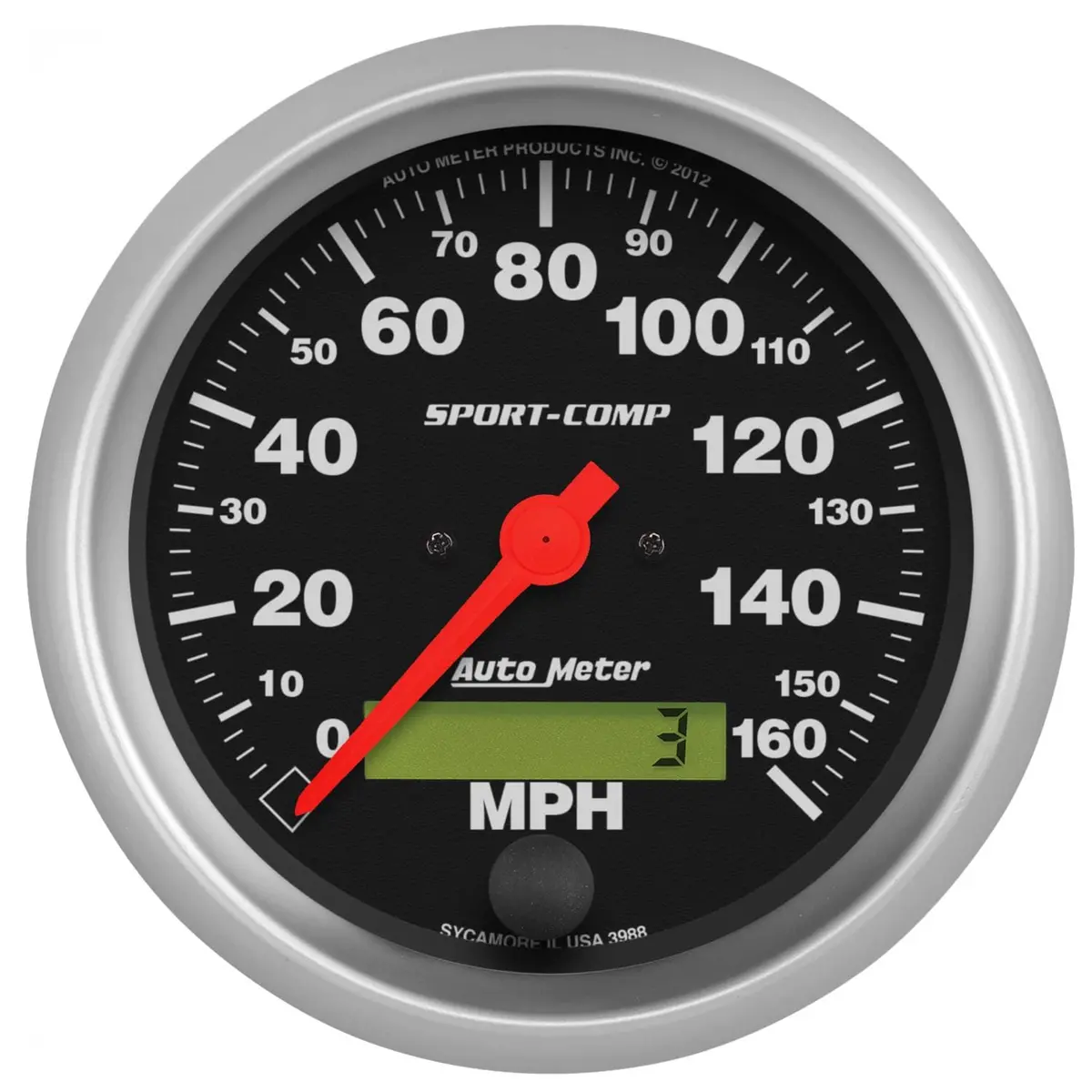 Autometer 3988 Sport-Comp Speedometer – Analog Gauge With Tach Integration And Led Lighting 1
