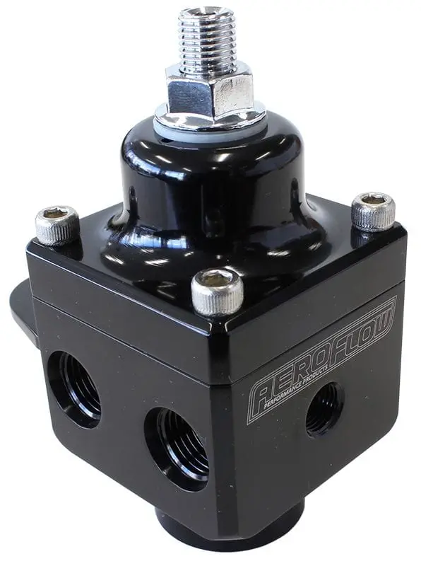 Billet 4-Port Fuel Pressure Regulator – Adjustable -6 Orb Inlet/Outlet Design (Af66-2048Blk) 1