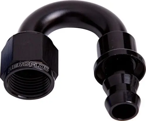 400 Series 180° Push-Lock Hose End Fitting - -12An, Black Anodized, Af406-12Blk 1