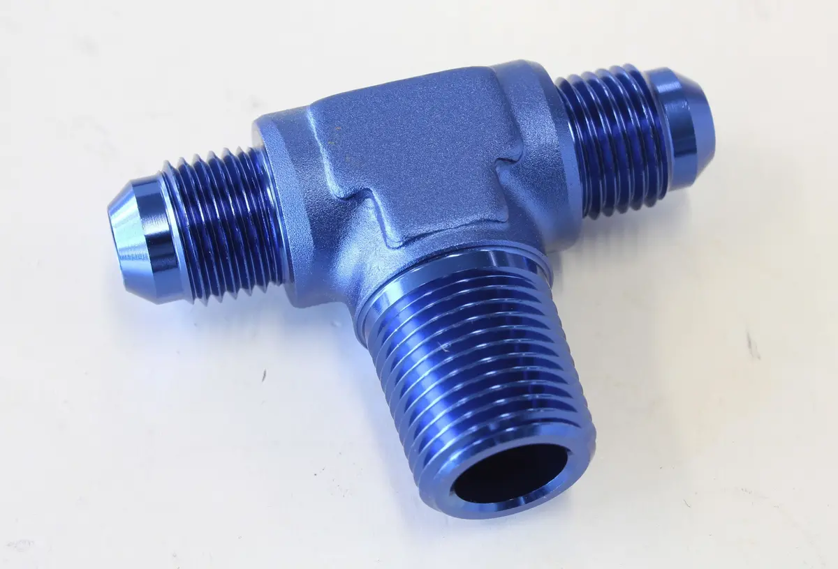 3/8" Npt To -6An Tee Fitting (Af825-06-06) For Custom Fuel Or Brake Lines 1