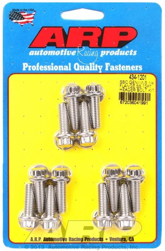 Ar434-1201 Stainless Steel 12-Point Exhaust Header Bolt Kit 1