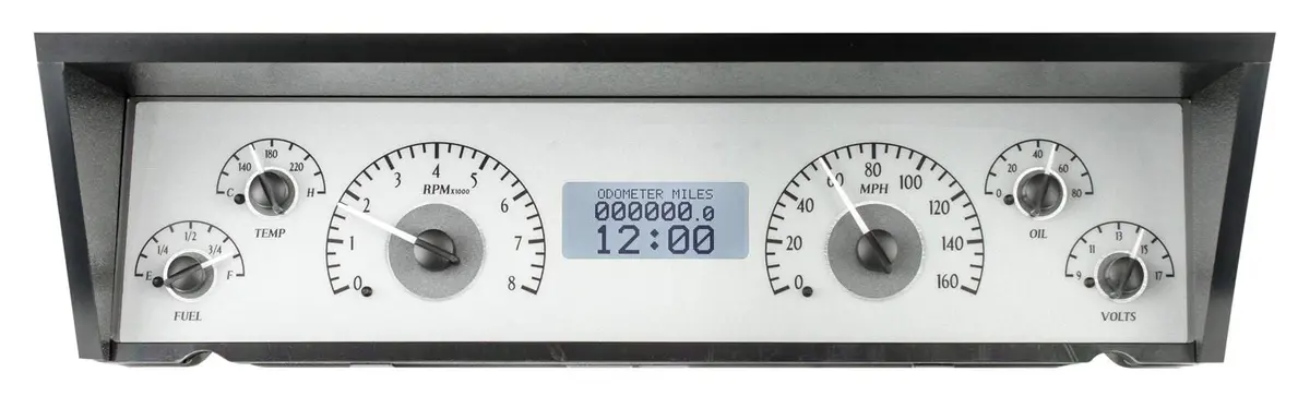 Dakota Digital Vhx-77C Direct-Fit Analog Gauge System With Capstone White Face & Silver Trim 1